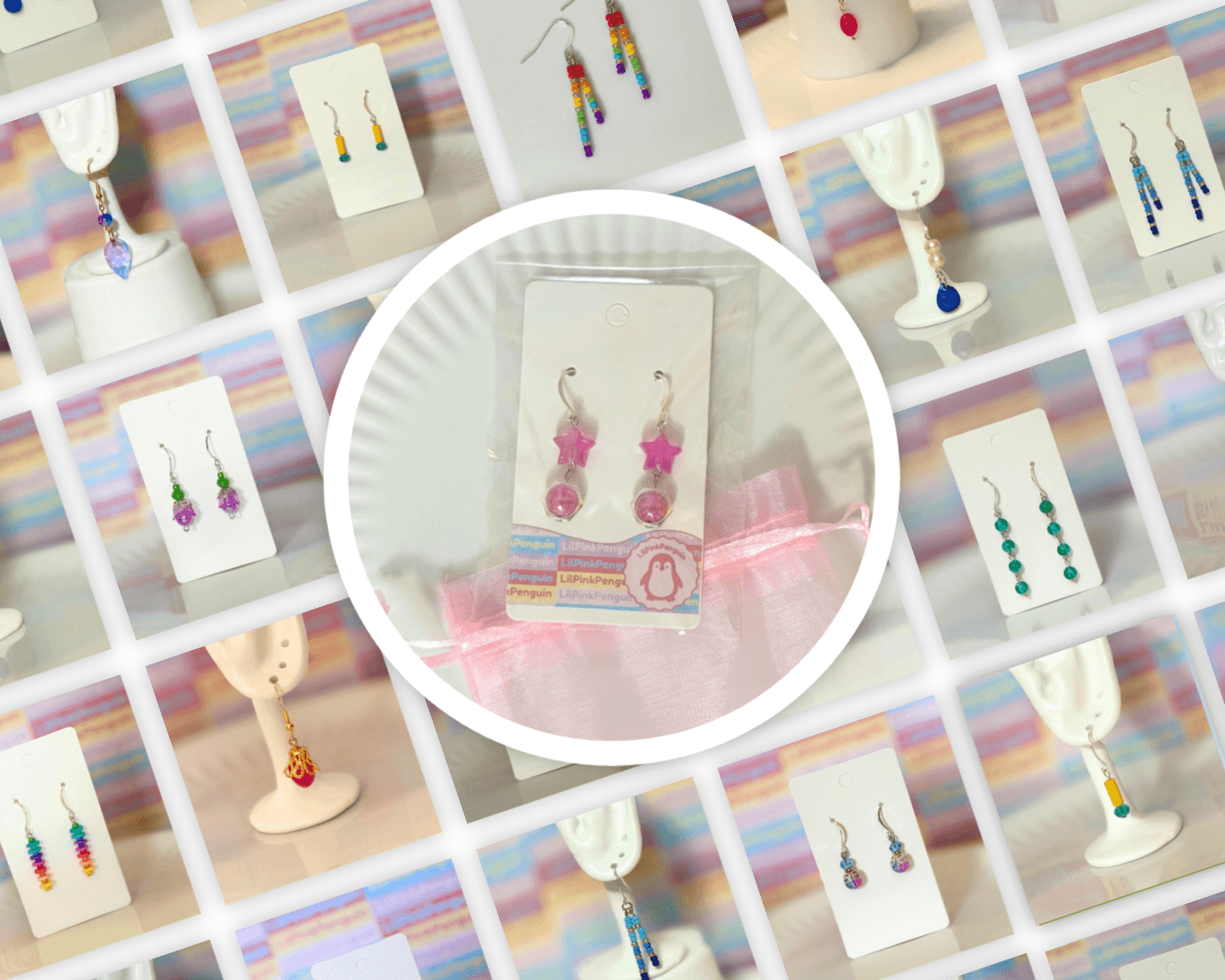 LilPinkPenguin earrings